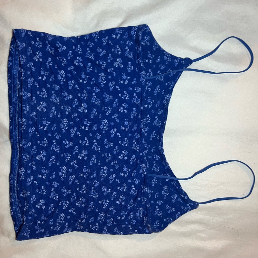 Blue floral tank top